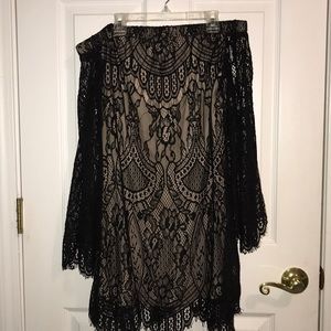 Black Lace Off the Shoulder Dress